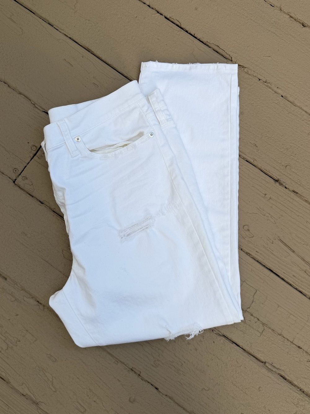 J. Crew White Vintage Crop Jeans - 32